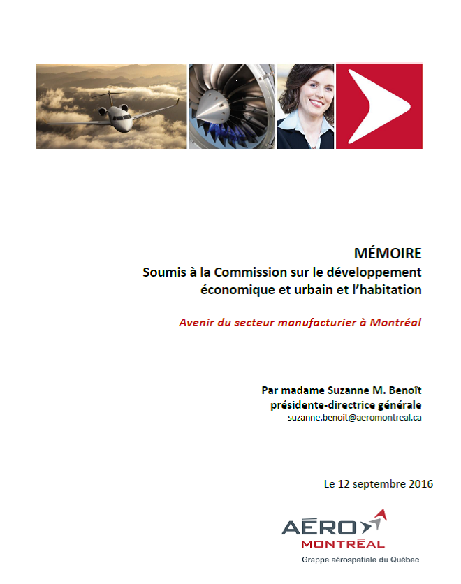 Téléchargez le mémoire sur l'avenir du secteur manufacturier